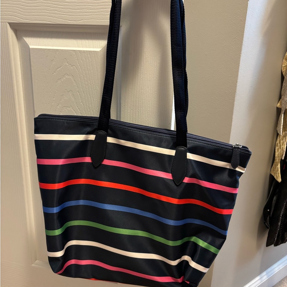 *Ships Free* Kate Spade Multicolor Striped Tote with Pouch NWOT - Picture 3 of 6